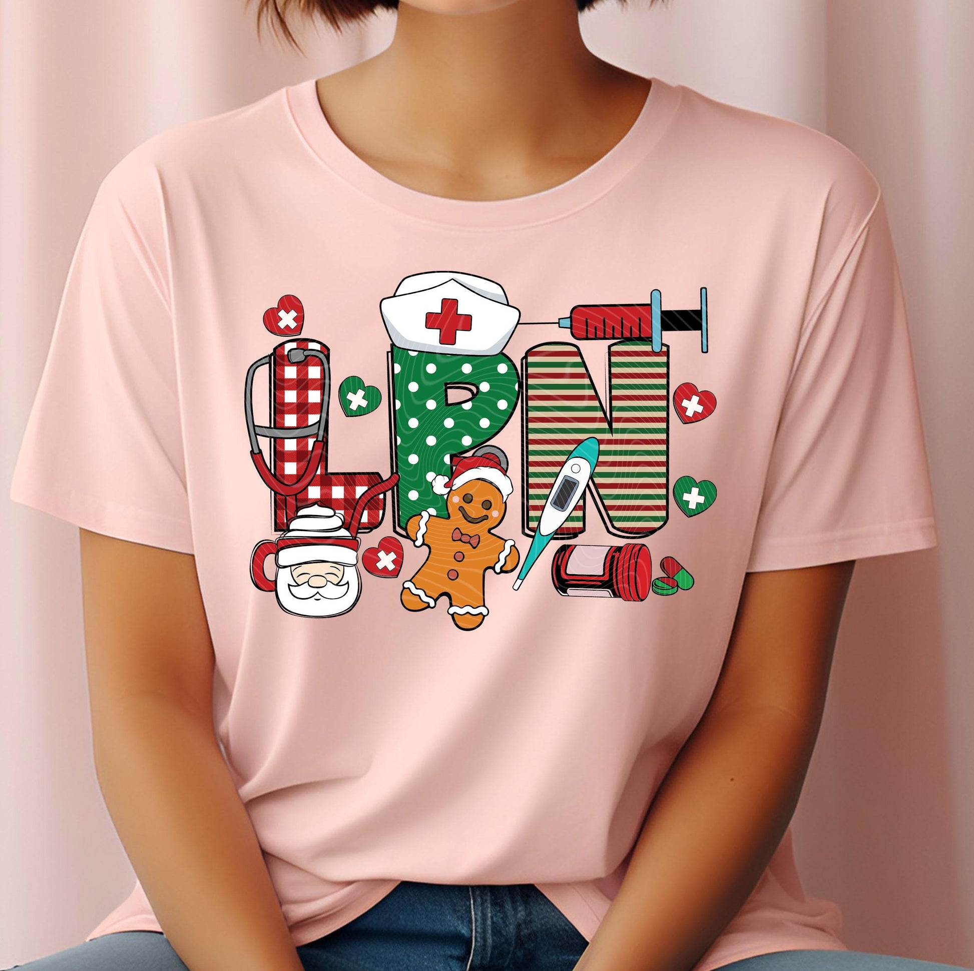 Licensed Practical Nurse DTF Transfers Ready For Press, Christmas DTF Print, Santa Dtf, Heat Press Transfer, Direct To Film, Nurse Christmas