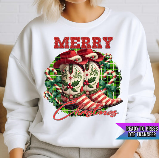 Howdy Christmas DTF Transfer Ready For Press, Western Christmas DTF Prints, Heat Press Transfer, Direct To Film, Cowgirl Christmas Dtf Print
