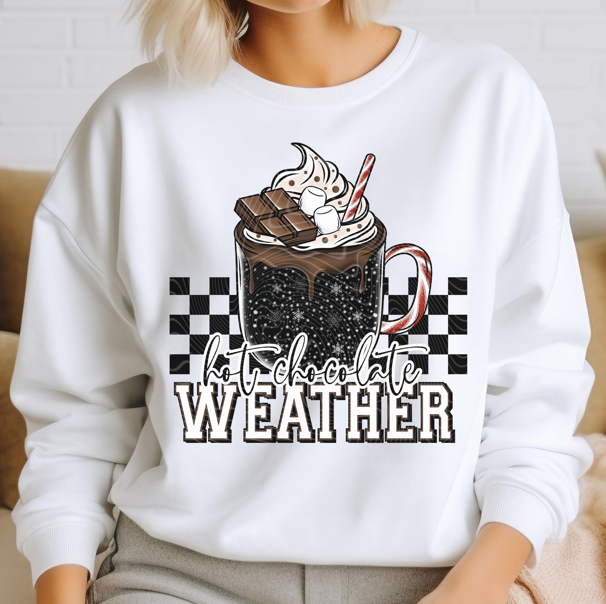 Hot Chocolate Weather DTF Transfers Ready For Press, Merry Christmas DTF Prints, Heat Press Transfers, Direct To Film, Peppermint Dtf Prints