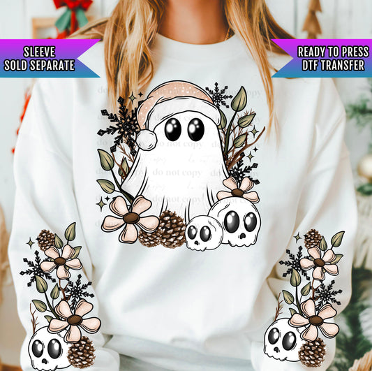 Cottagwcore Winter Ghostie DTF Transfers Ready For Press, Christmas DTF Transfers, Heat Press Transfer, Direct To Film, Cute Christmas Ghost