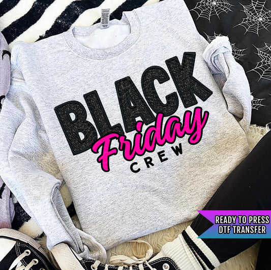 Black Friday Crew DTF Transfer Ready For Press, Christmas Shopping DTF Print, Heat Press Transfer, Direct To Film, Shopping Squad Dtf Prints