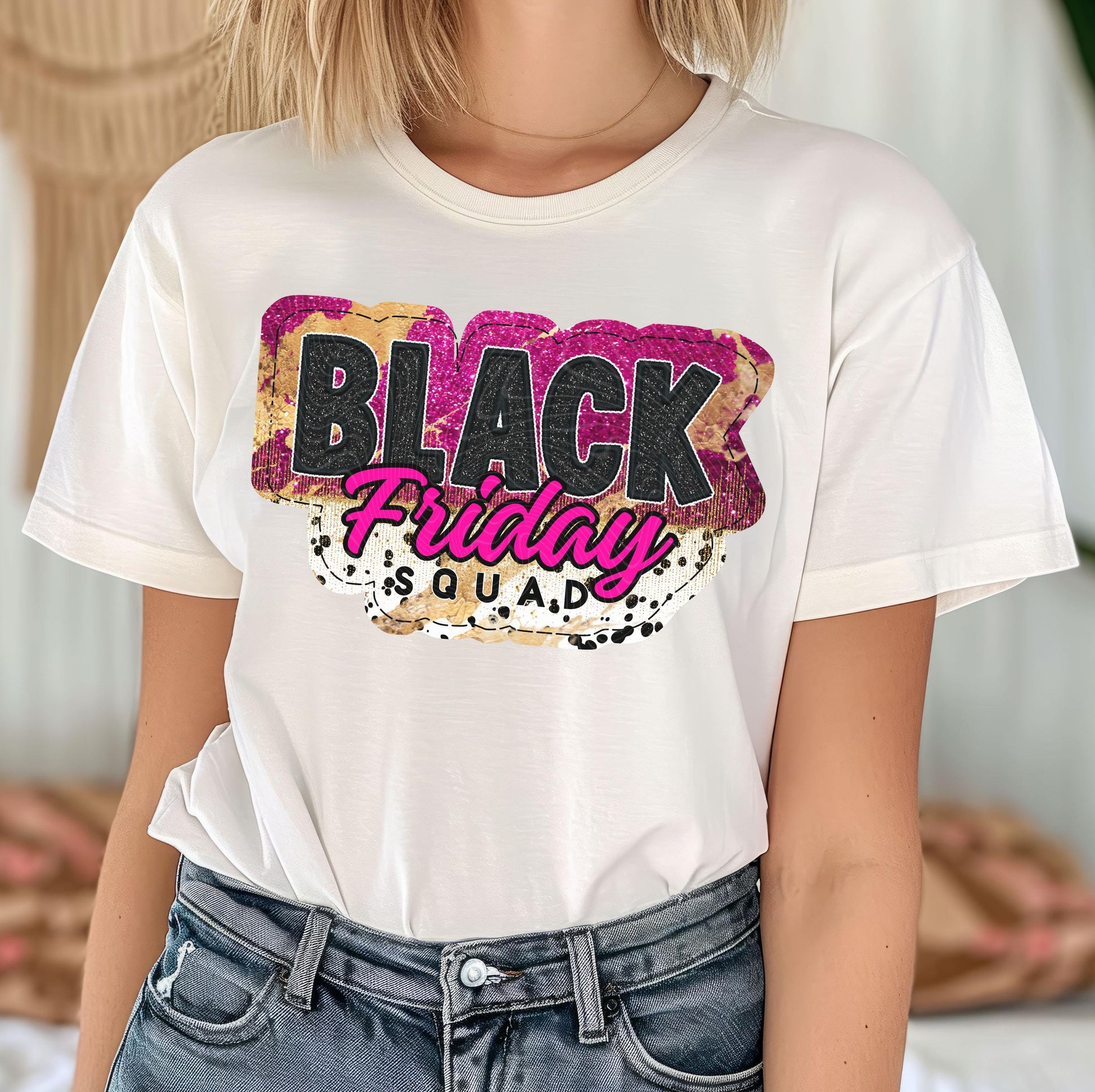 Black Friday Sale DTF Transfer Ready For Press, Christmas Shopping DTF Print, Heat Press Transfer, Direct To Film, Shopping Squad Dtf Prints
