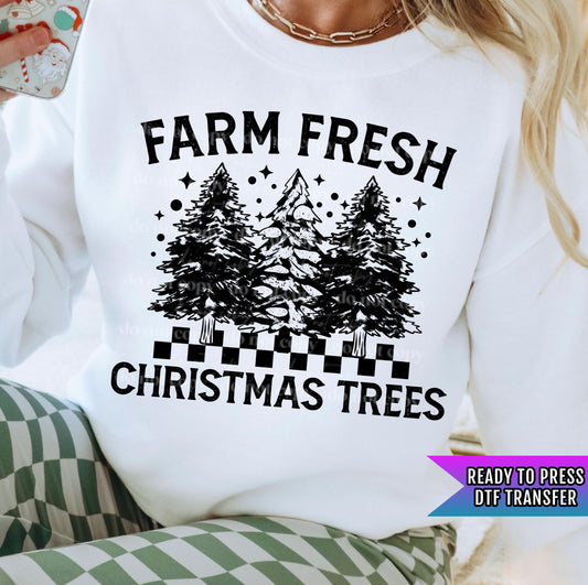 Farm Fresh Christmas Trees DTF Transfers Ready For Press, Merry Christmas DTF Prints, Heat Press Transfers, Direct To Film, Cozy Season Dtf