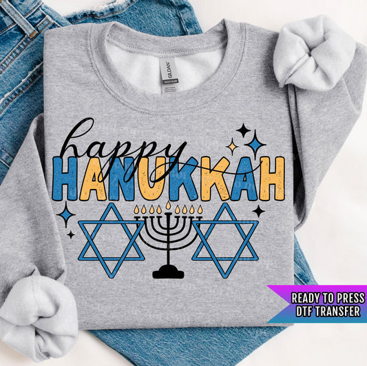 Happy Hanukkah Gnome DTF Transfers Ready For Press, Christmas DTF Prints, Heat Press Transfers, Direct To Film, Merry Chrismukkah Dtf Prints