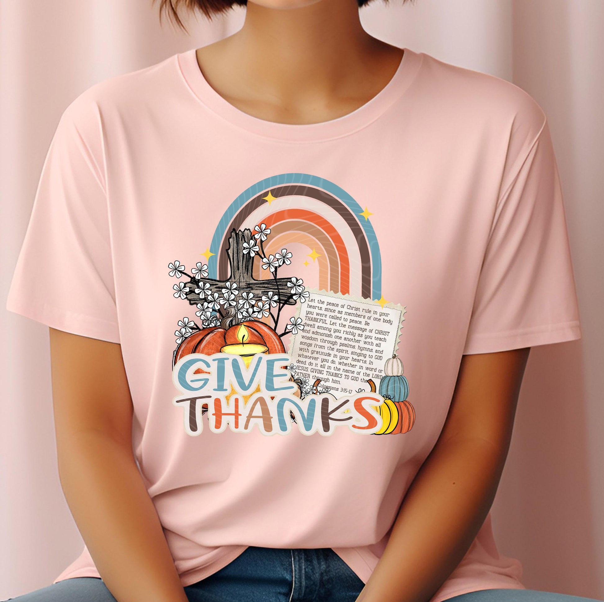 Give Thanks DTF Transfers Ready For Press, Pumpkin DTF Print, Heat Press Transfer, Direct To Film, Thanksgiving Transfers, Autumn Season Dtf