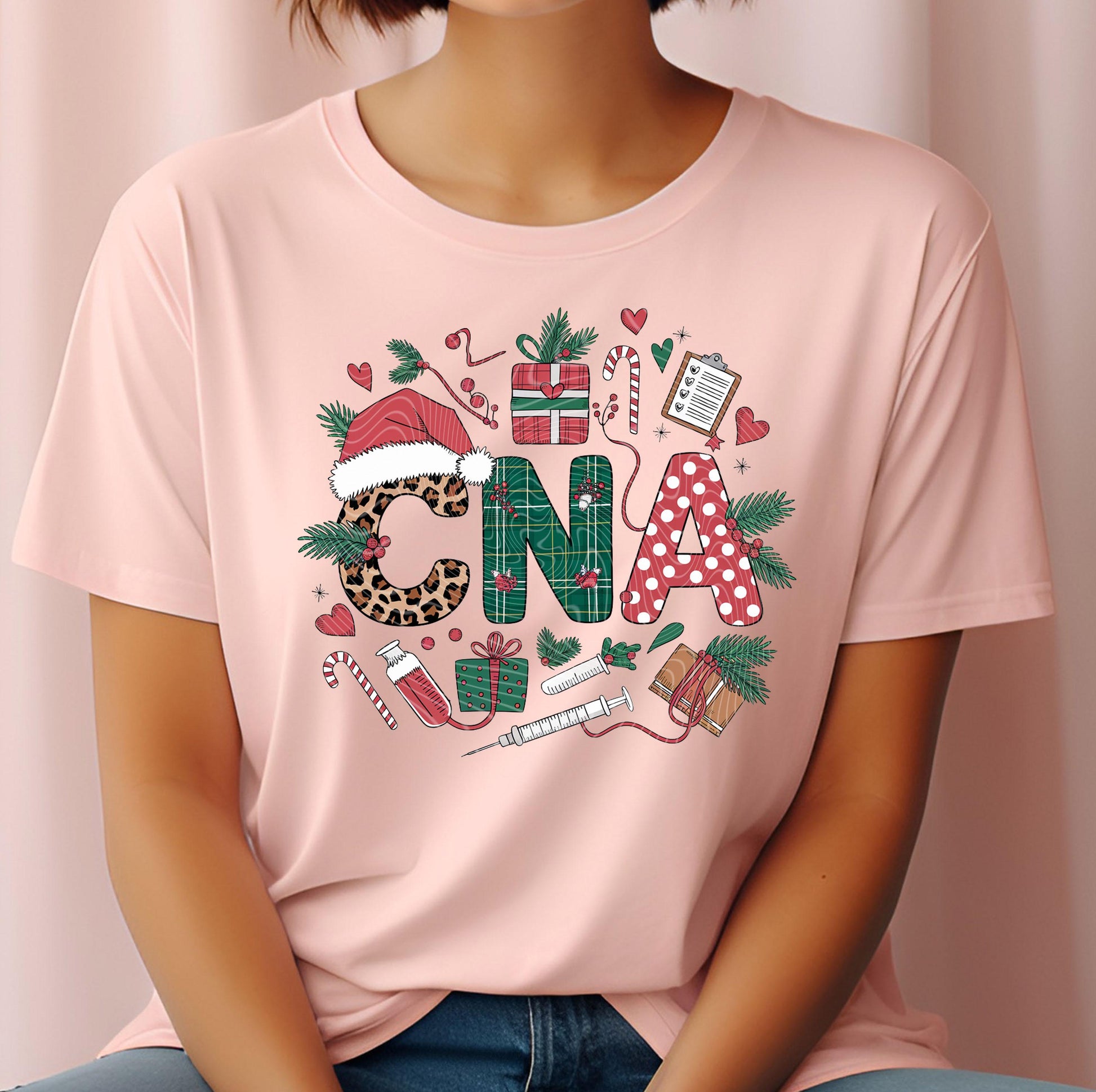 Certified Nursing Assistant DTF Transfer Ready For Press, CNA Christmas DTF Print, Heat Press Transfer, Direct To Film, Nurse Life Dtf Print