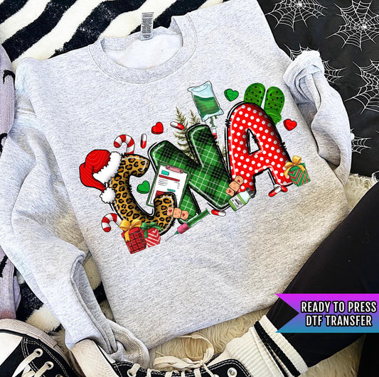 Certified Nursing Assistant DTF Transfer Ready For Press, Christmas DTF Print, Heat Press Transfer, Direct To Film,Nurse Christmas Dtf Print