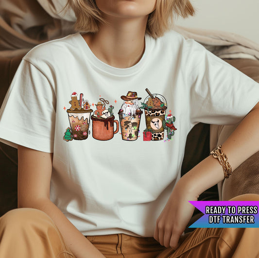 Country Christmas DTF Transfer Ready For Press, Farm Christmas DTF Print, Heat Press Transfer, Direct To Film, Christmas Cow Lover Dtf Print