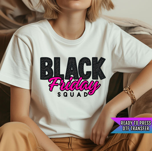 Black Friday Squad DTF Transfer Ready For Press, Christmas Shopping DTF Print, Heat Press Transfer, Direct To Film, Shopping Squad Dtf Print