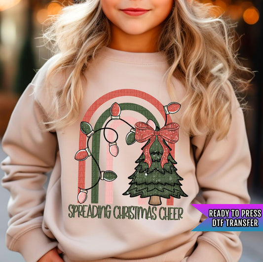 Spreading Christmas Cheer DTF Transfer Ready For Press, Christmas DTF Prints, Heat Press Transfer, Christmas Tree Dtf Prints, Direct To Film