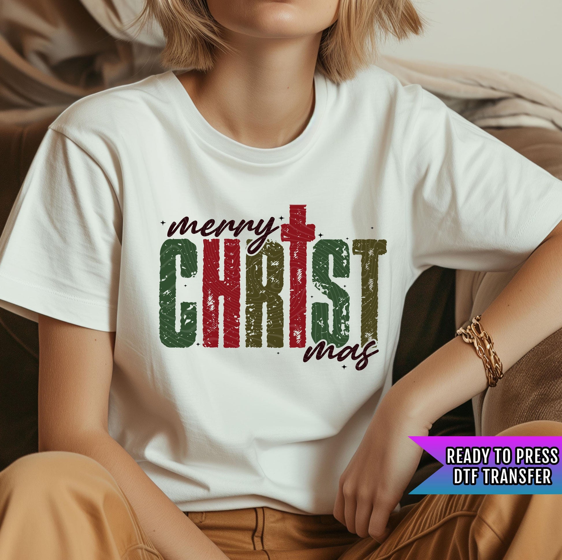 Merry Christmas DTF Transfers Ready For Press, Christian DTF Prints, Heat Press Transfer, Direct To Film, Christian Transfer, Faith Transfer