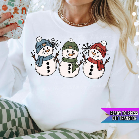 Traditional Snowman DTF Transfer Ready For Press, Christmas Dtf Print, Winter Transfer, Cute Christmas Snowman Transfer, Heat Press Transfer