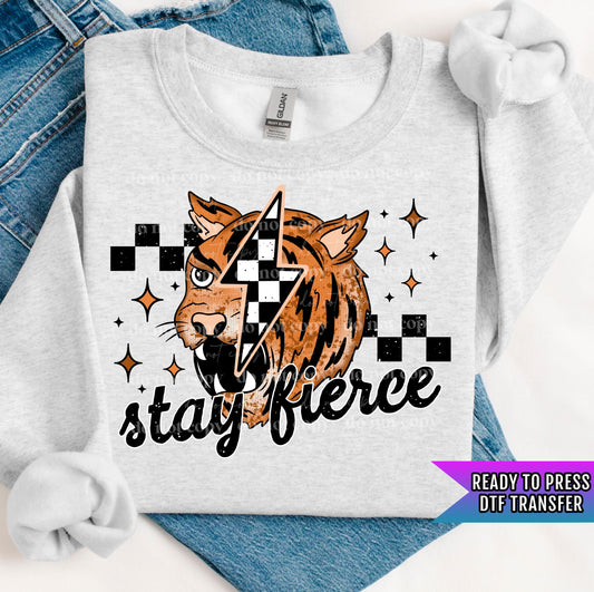 Stay Fierce DTF Transfer Ready For Press, Tiger Dtf Print, Heat Press Transfer, Western, Direct To Film,Stay Bold Stay Fierce Tiger Transfer