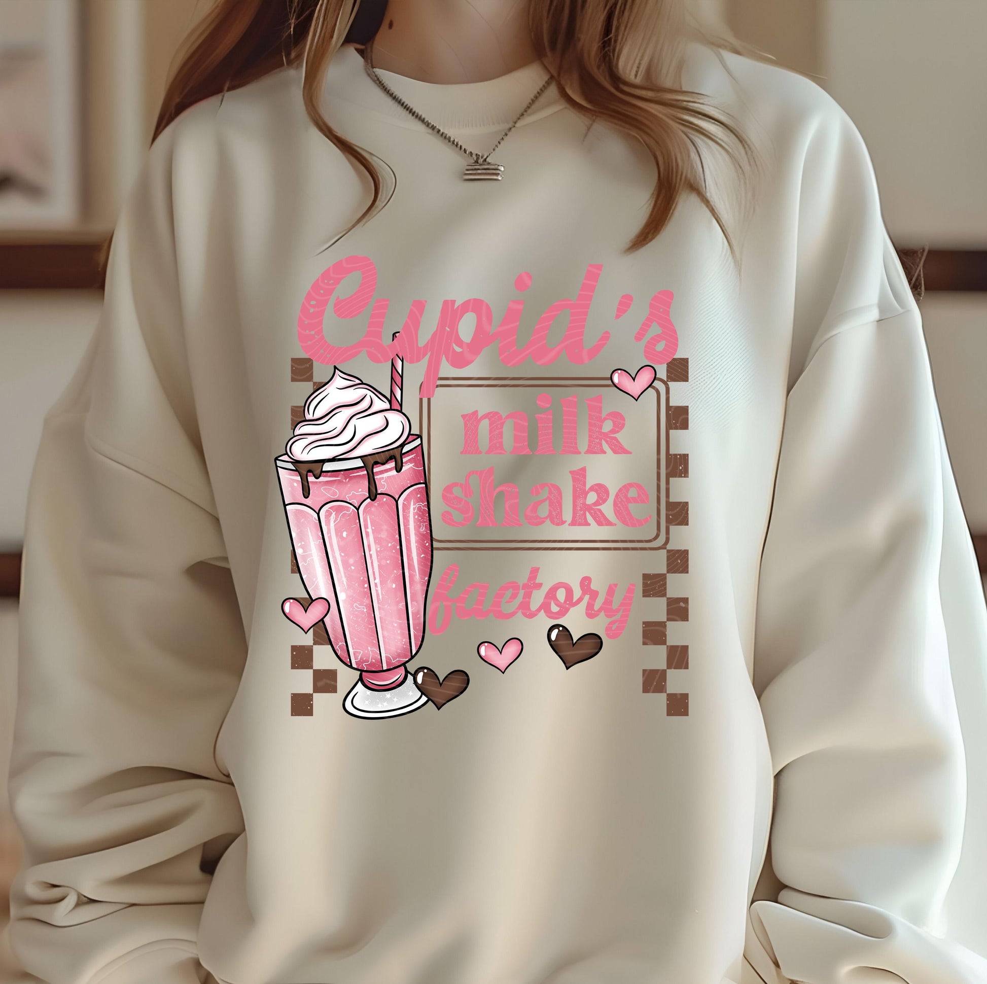 Cupid&#39;s Milkshakes DTF Transfer Ready For Press, Valentine&#39;s Day Dtf Print, Direct To Film, Heat Press Transfer, Love Transfer,Chocolate Dtf