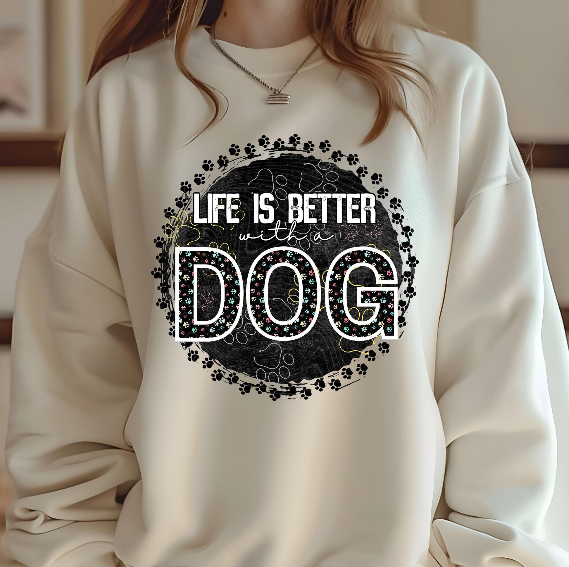 Life Is Better With A Dog DTF Transfers Ready For Press, Animal Lover Dtf Prints, Heat Press Transfers, Direct To Film, Dog Lovers Transfers
