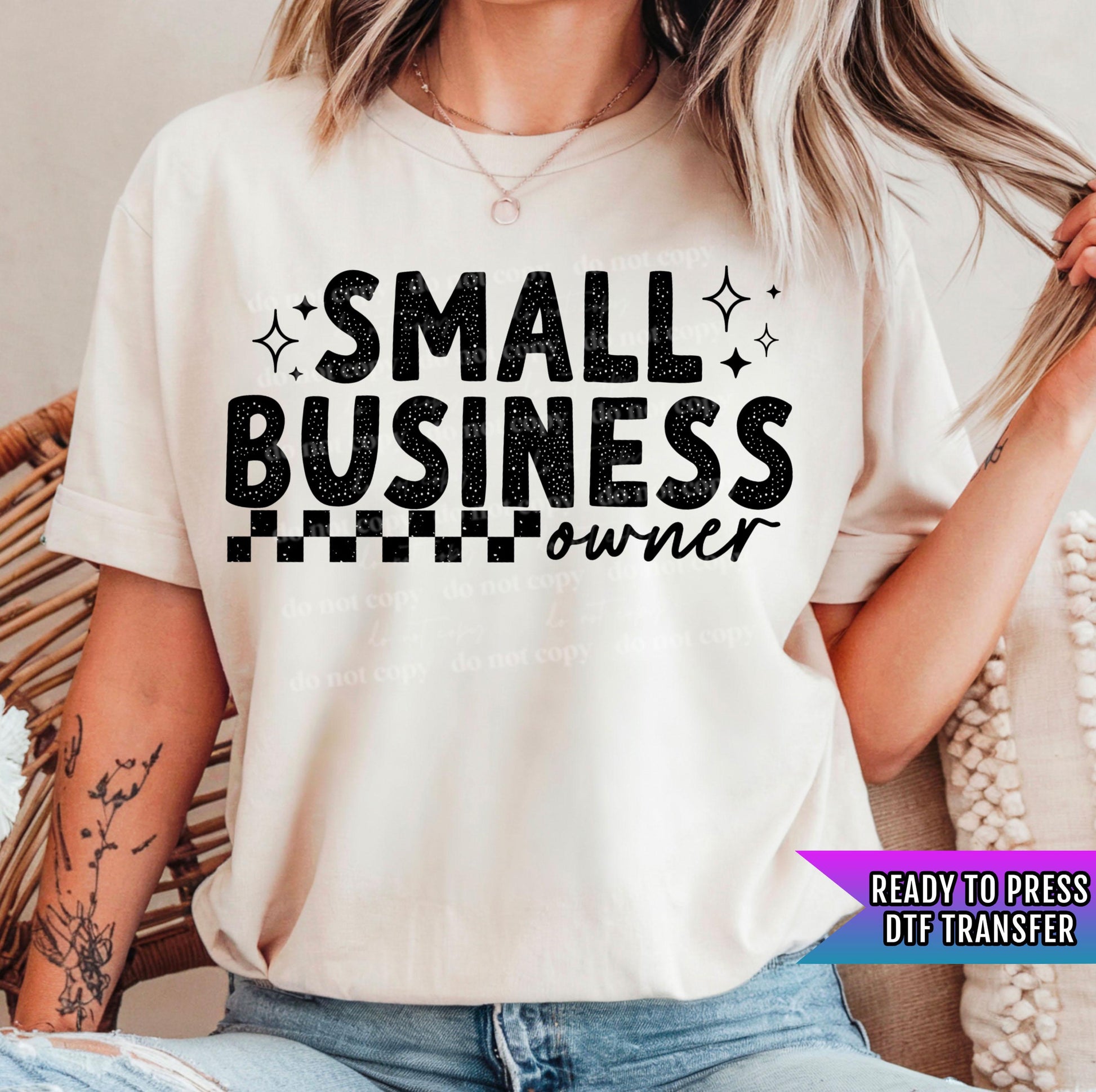 Small Business Owner DTF Transfer Ready For Press, Entrepreneur Prints, Heat Press Transfer, Direct To Film, Shop Small Transfer, Biz Owners