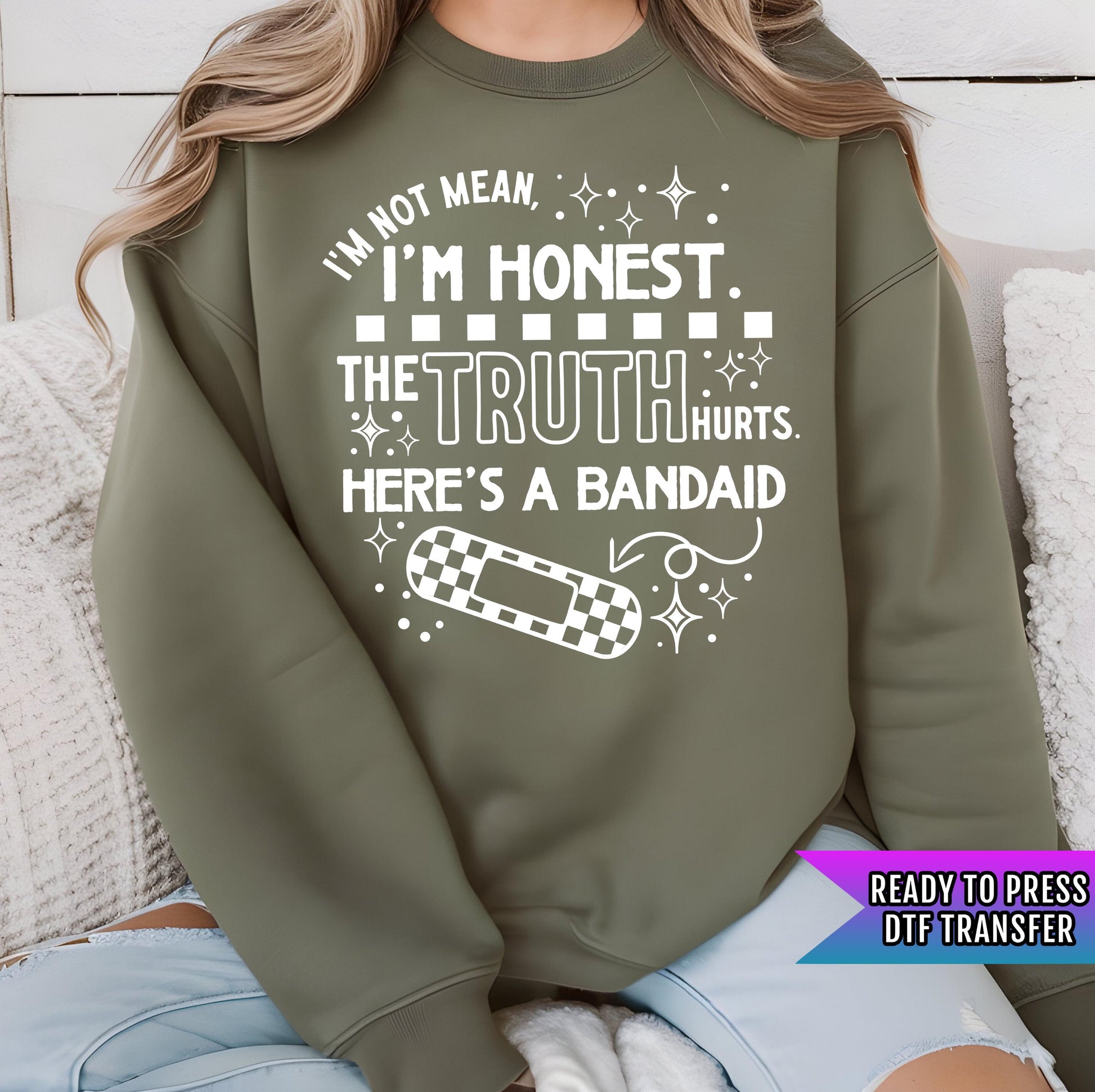 I&#39;m Not Mean I&#39;m Honest The Truth Hurts DTF Transfers Ready For Press, Humor, Direct To Film, Heat Press Transfers, Funny Sarcasm Transfers