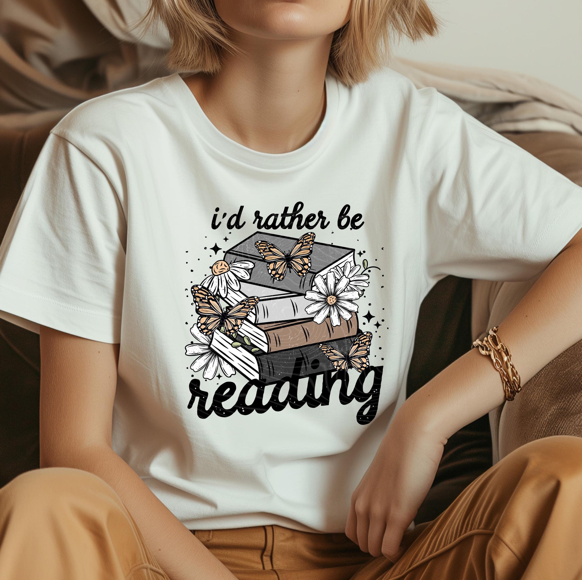 I&#39;d Rather Be Reading DTF Transfer Ready For Press, Book DTF Print, Heat Press Transfer, Direct To Film, Book Lover Transfers, Book Club