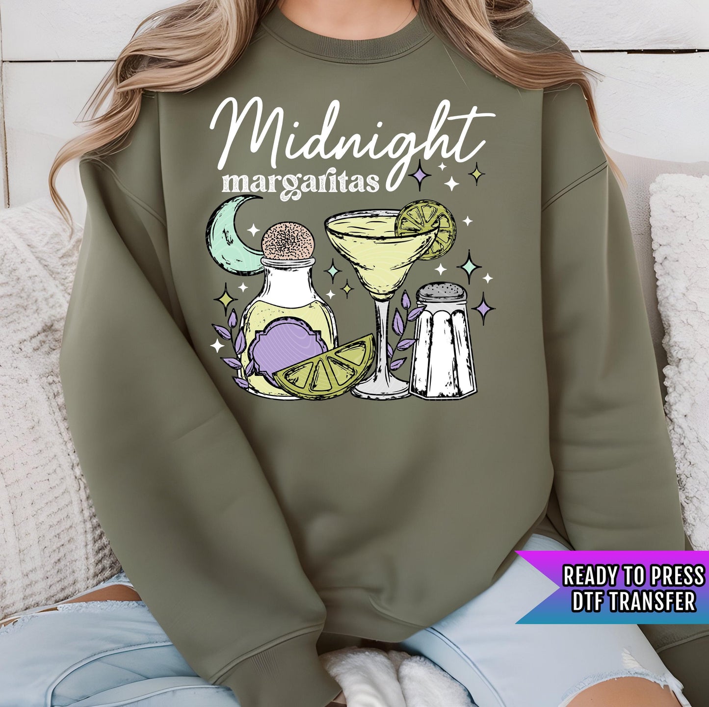 Midnight Margaritas DTF Transfers Ready For Press, Practical Magic Dtf Prints, Direct To Film, Heat Press Transfer, Witchy Transfer, Tequila