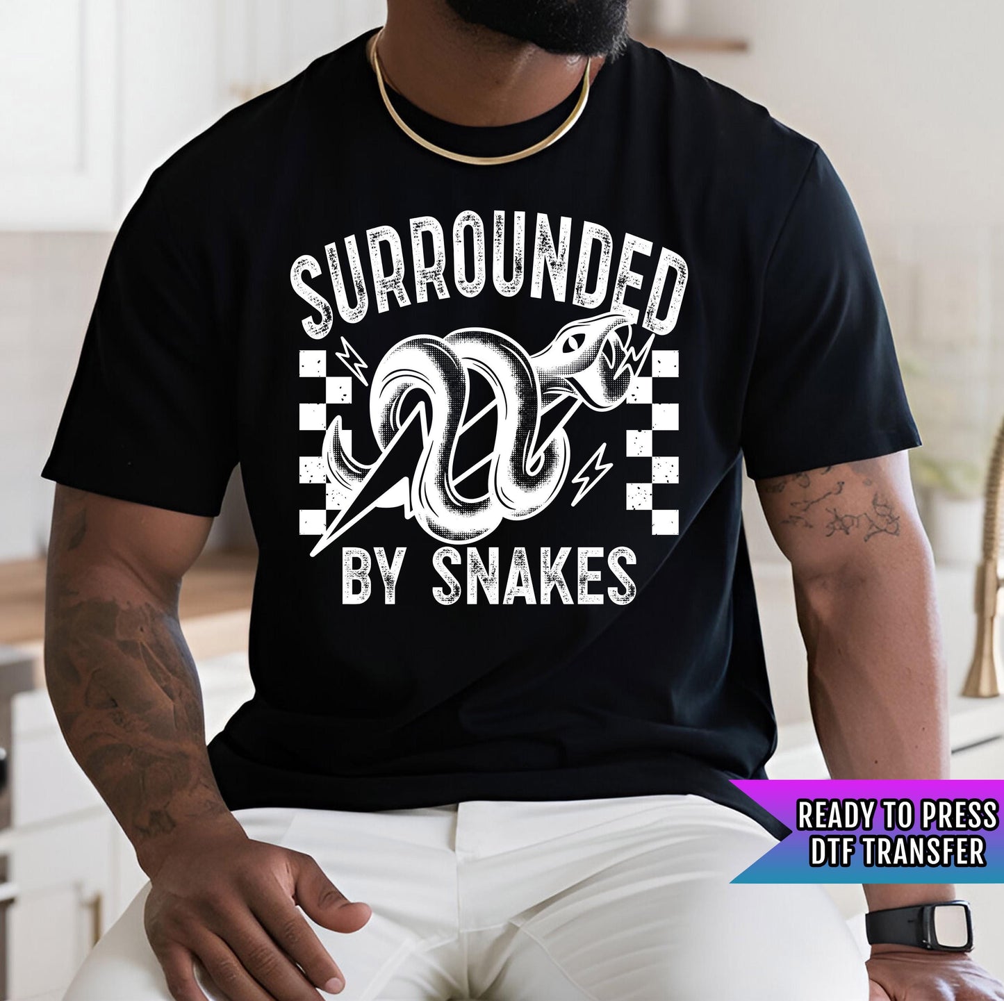 Surrounded By Snakes DTF Transfers Ready For Press, Snake Lover Dtf Prints, Direct To Film, Heat Press Transfers, Reptile Transfers, Animal