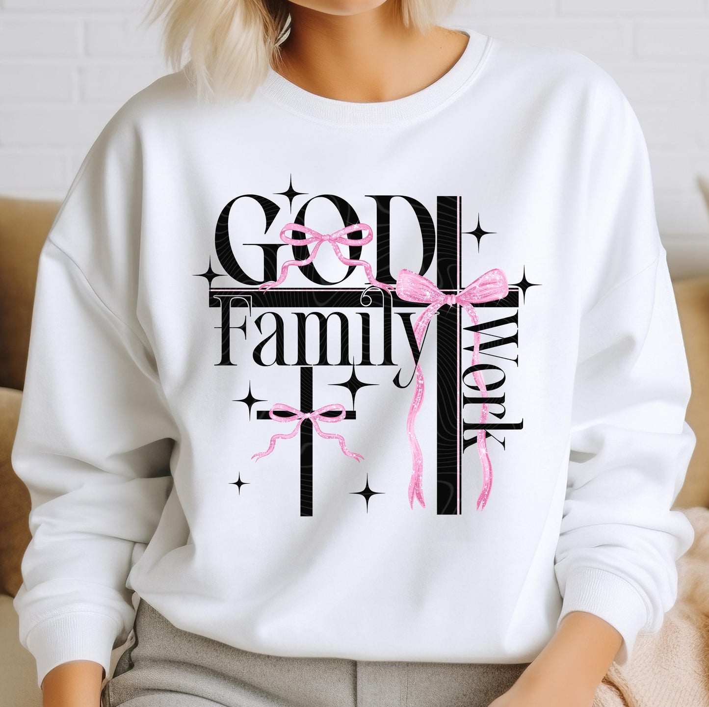 God Family Work DTF Transfers Ready For Press, Faith DTF, Christian DTF Transfer, Heat Press Transfers, Direct To Film, Religious DTF Prints