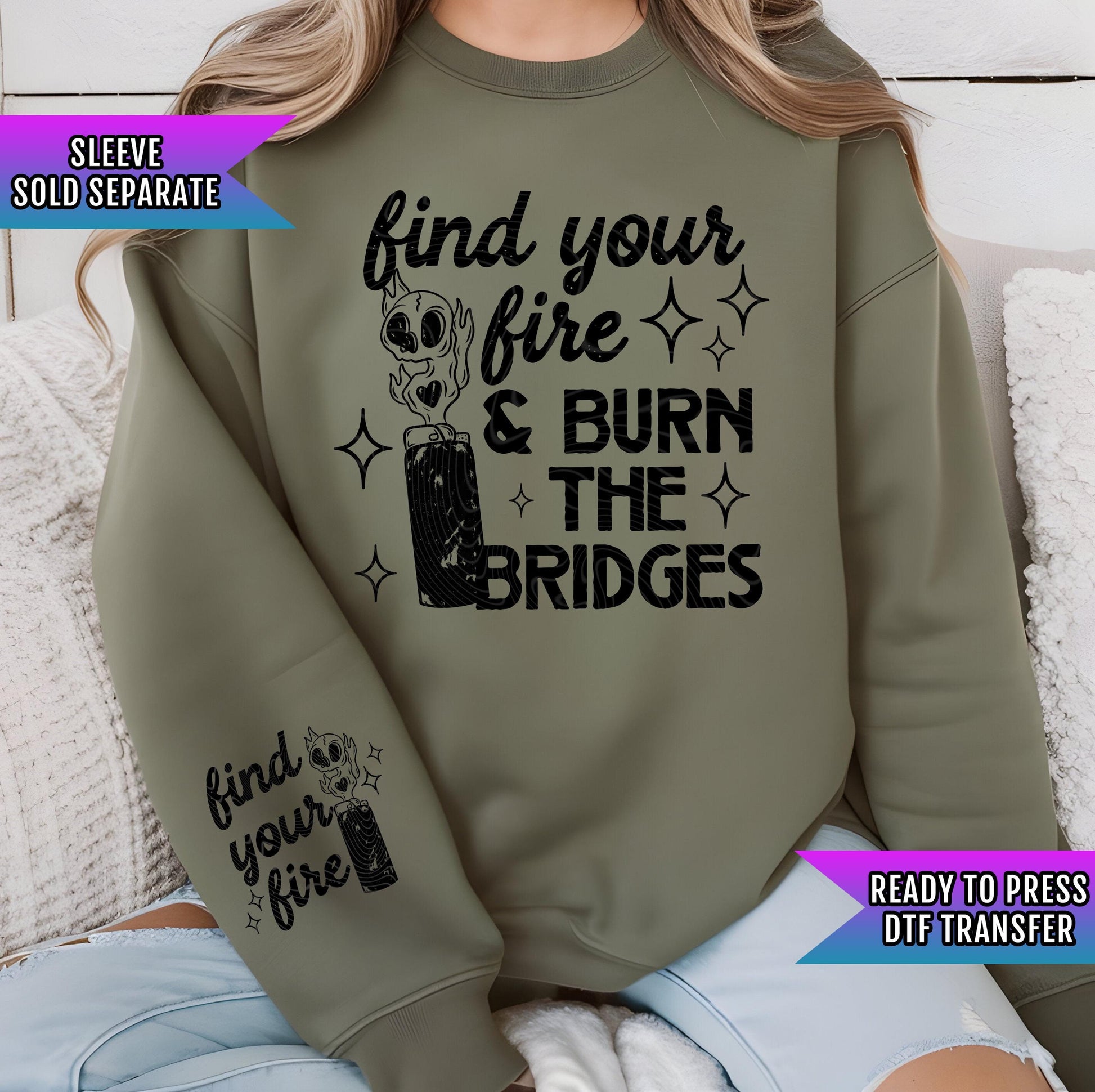 Find Your Fire DTF Transfer Ready For Press, Empowerment Transfer, Motivational DTF Print, Heat Press Transfer, Direct To Film, Sassy Dtf