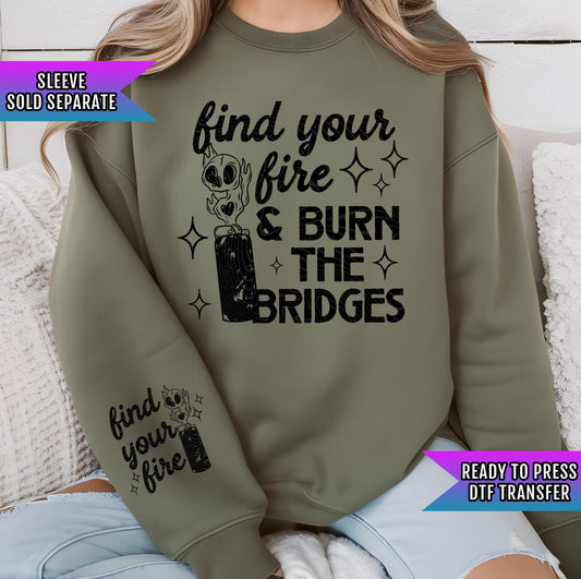 Find Your Fire DTF Transfer Ready For Press, Empowerment Transfer, Motivational DTF Print, Heat Press Transfer, Direct To Film, Sassy Dtf