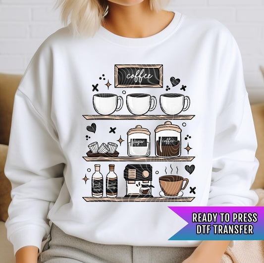 Coffee Bar DTF Transfers Ready For Press, Coffee DTF Transfer, Coffee Dtf Print, Heat Press Transfer, Direct To Film, Coffee Lover DTF