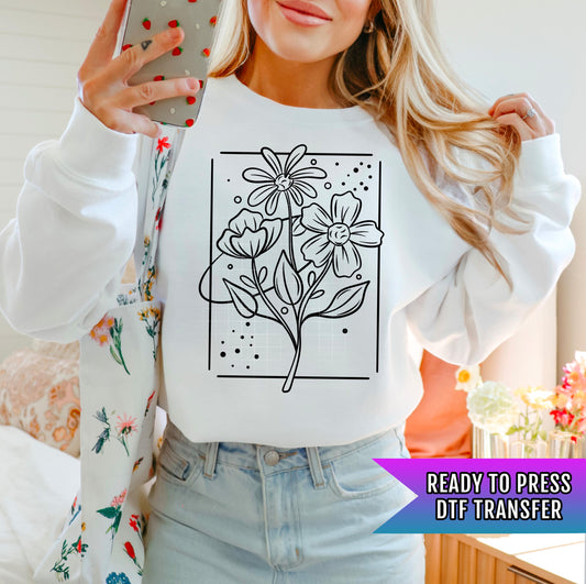 Florals DTF Transfer Ready For Press, Spring Dtf Print, Floral DTF Transfer, Direct To Film, Heat Press Transfer, Tshirt Transfers, Hot Peel