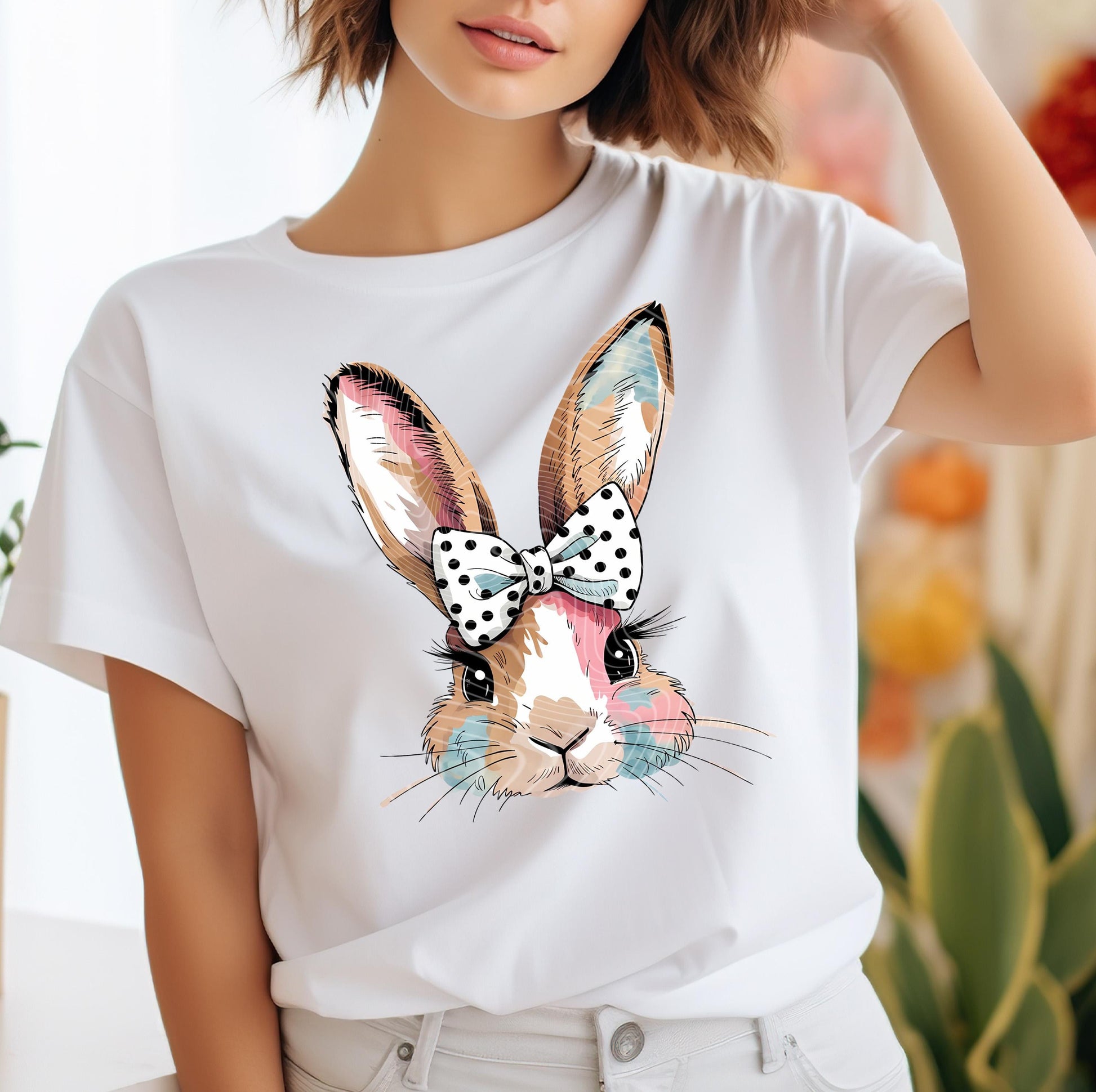 Floral Bunny DTF Transfer Ready For Press, Easter Bunny Dtf Prints, Direct To Film, DTF Print, Easter Transfers, Easter Heat Press Transfers
