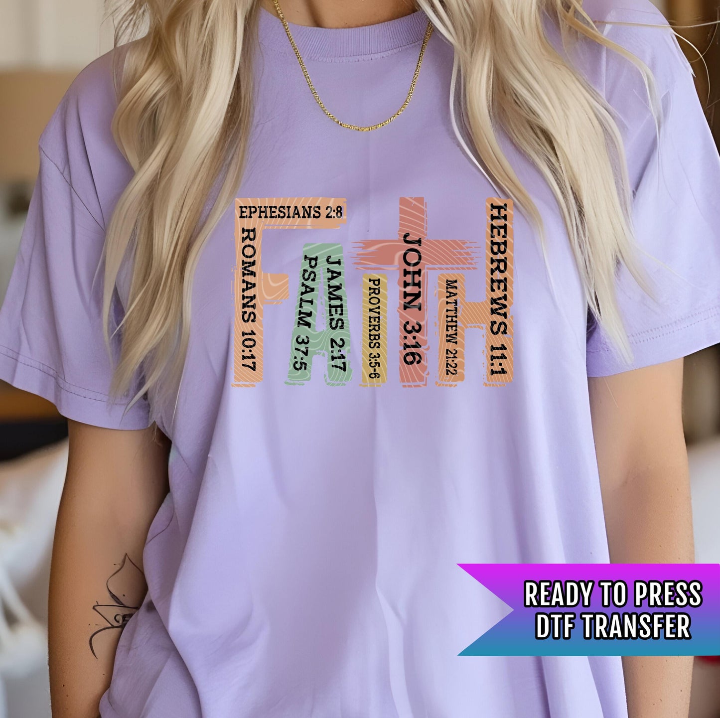 Faith DTF Transfer, DTF Transfer Ready For Press, Faith Heat Press Transfer, Heat Transfer,  Christian Dtf Transfers, Direct To Film