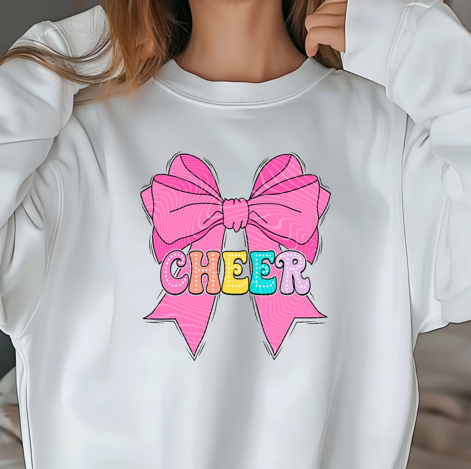 Cheer Bow DTF Transfers Ready For Press, Cheerleader DTF Print, Heat Press Transfer, Direct To Film, Cheer Transfer, Cheerleading Transfers