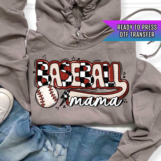 Baseball Mama DTF Transfers Ready For Press, Baseball Mama DTF Prints, Heat Press Transfers, Direct To Film, Baseball Season Dtf Transfers