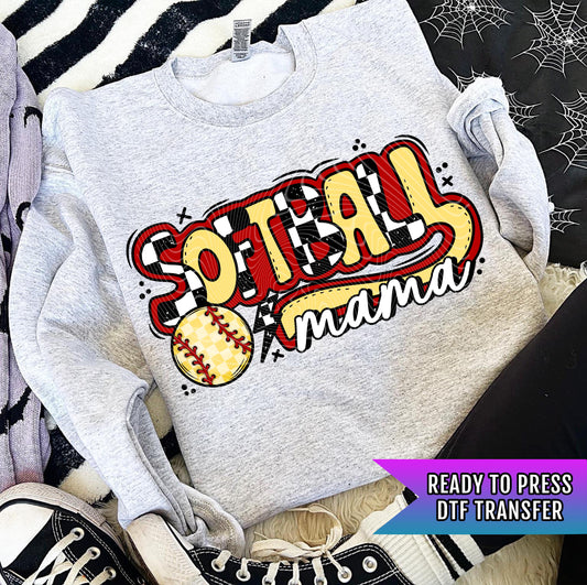 Softball Mama DTF Transfers Ready For Press, Softball Mama DTF Prints, Heat Press Transfers, Direct To Film, Softball Season Dtf Transfers