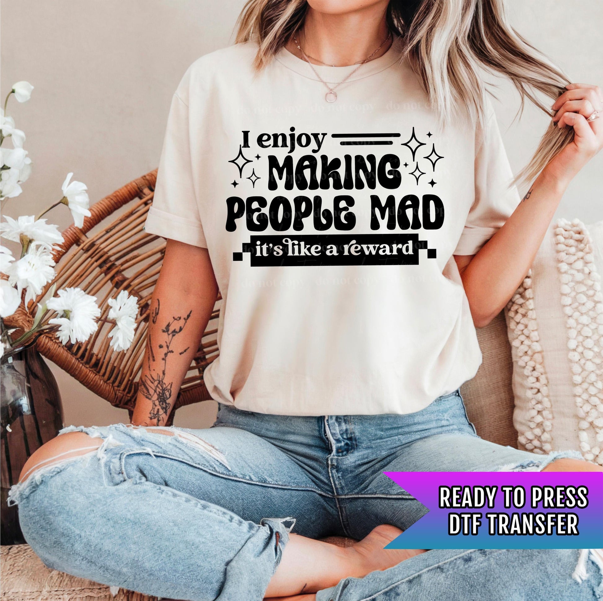 I Enjoy Making People Mad DTF Transfer Ready For Press, Sarcastic Dtf Prints, Direct To Film, Heat Press Transfers, Hot Peel Transfer