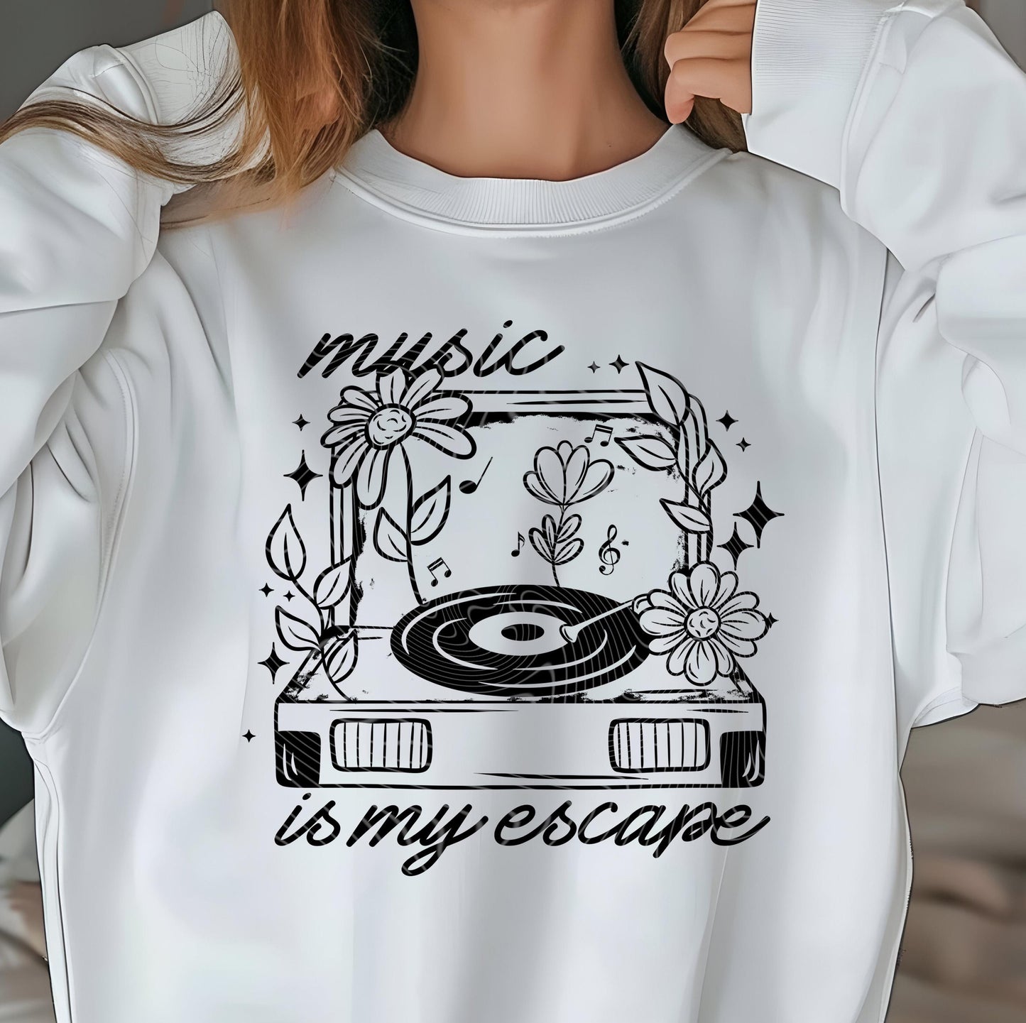 Music Is My Escape DTF Transfers Ready For Press, Music DTF Prints, Heat Press Transfers, Direct To Film, Music Dtf Transfers, Music Lover