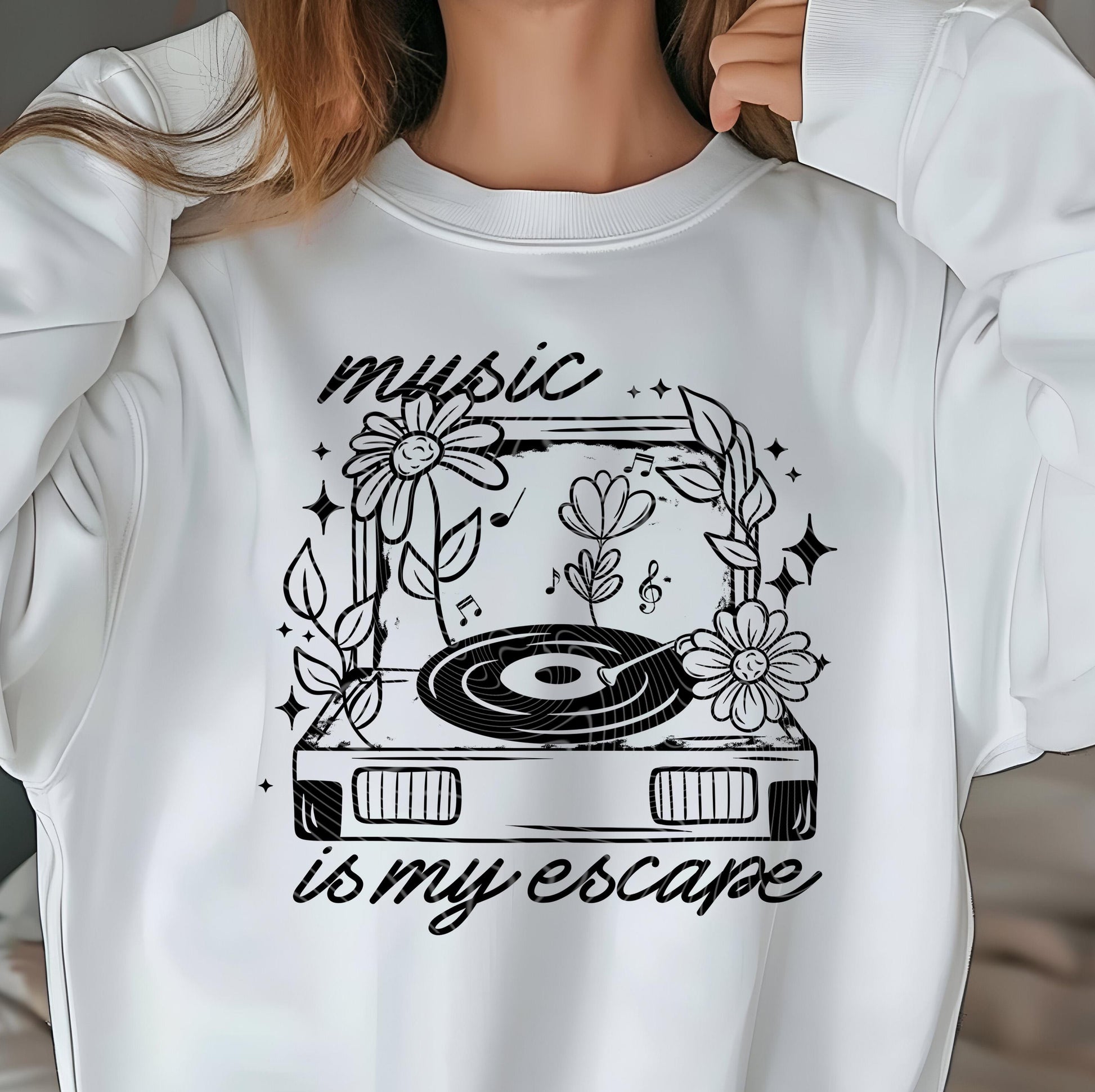 Music Is My Escape DTF Transfers Ready For Press, Music DTF Prints, Heat Press Transfers, Direct To Film, Music Dtf Transfers, Music Lover