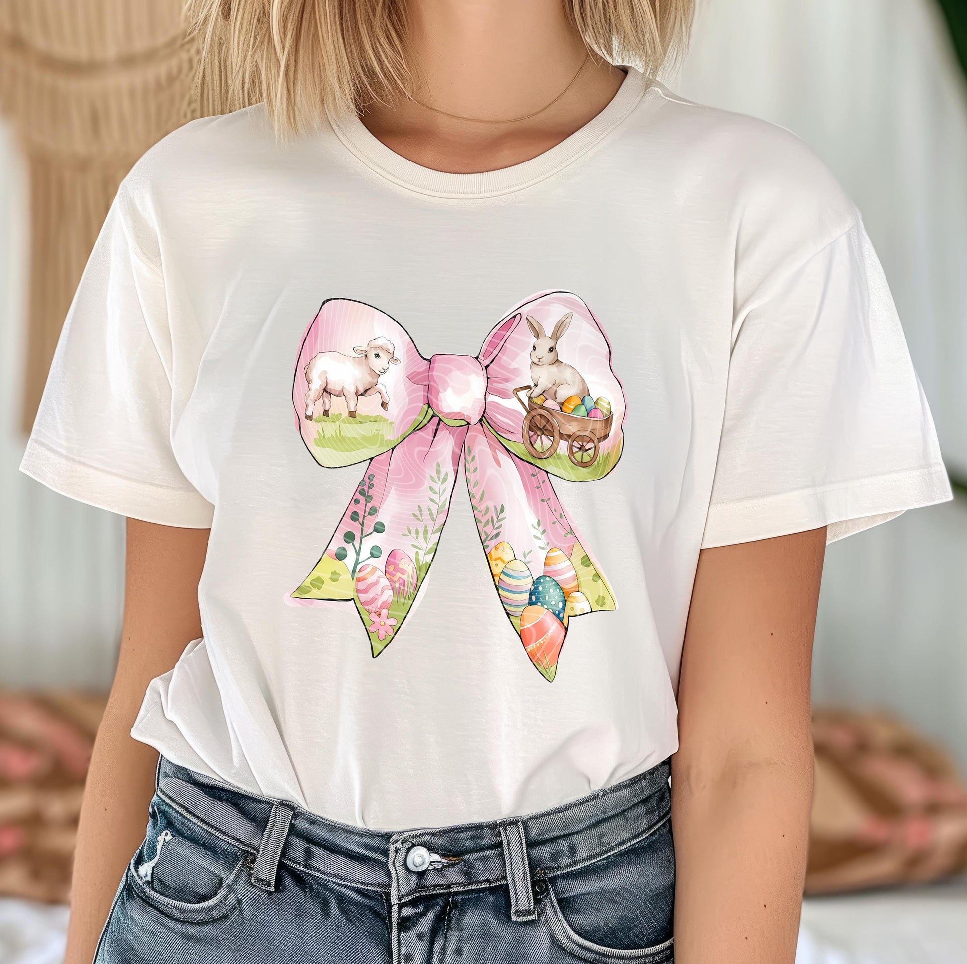 Easter Coquette Bow DTF Transfer Ready For Press, Easter Bunny Dtf Prints, Direct To Film, DTF Print, Easter Transfers, Heat Press Transfer