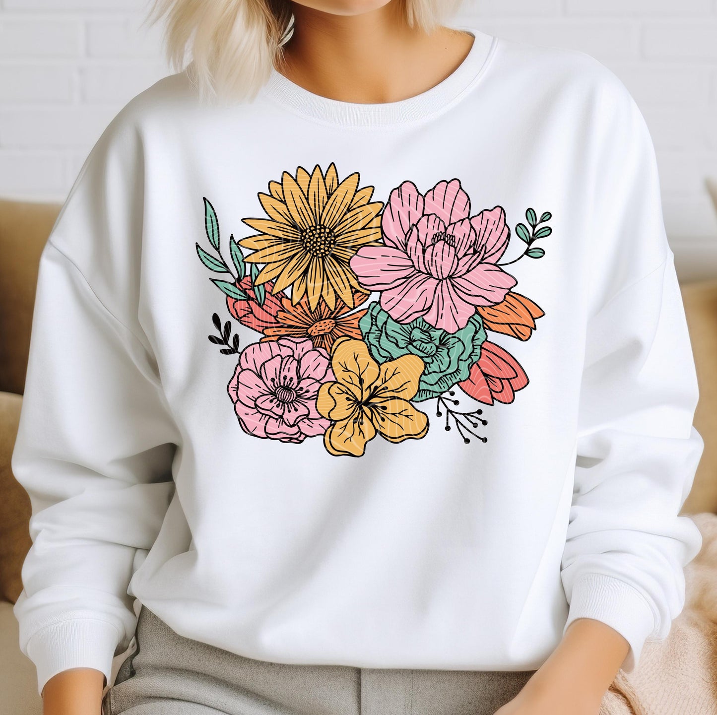 Spring DTF Transfer Ready For Press, Floral Dtf Print, Floral DTF Transfer, Direct To Film, Heat Press Transfer, Tshirt Transfers, Hot Peel