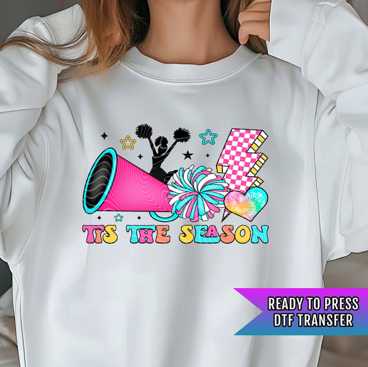 Cheer Season DTF Transfer Ready For Press, Sports DTF Print, Heat Press Transfer, Direct To Film, This The Season, Cheerleader Dtf Transfer