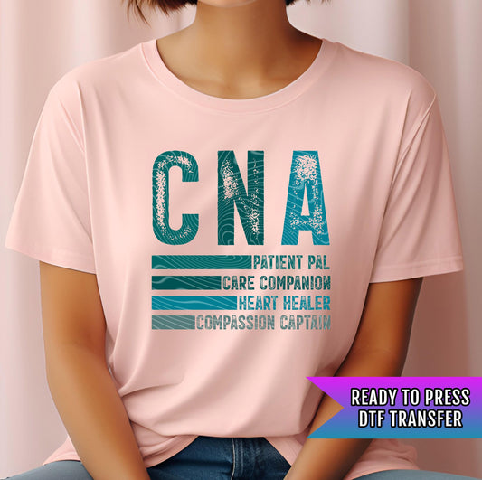 CNA DTF Transfer, Cna DTF Transfer Ready For Press, Nurse Transfers, Nurse Heat Press Transfer, Certified Nursing Assistant Dtf Prints