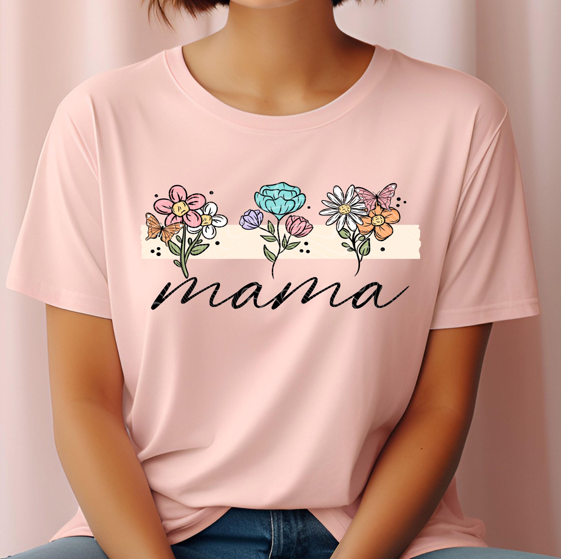 Floral Mama DTF Transfers Ready For Press, Mama Dtf Prints, Direct To Film, Heat Press Transfers, Mother&#39;s Day Transfers, Mom Dtf Print