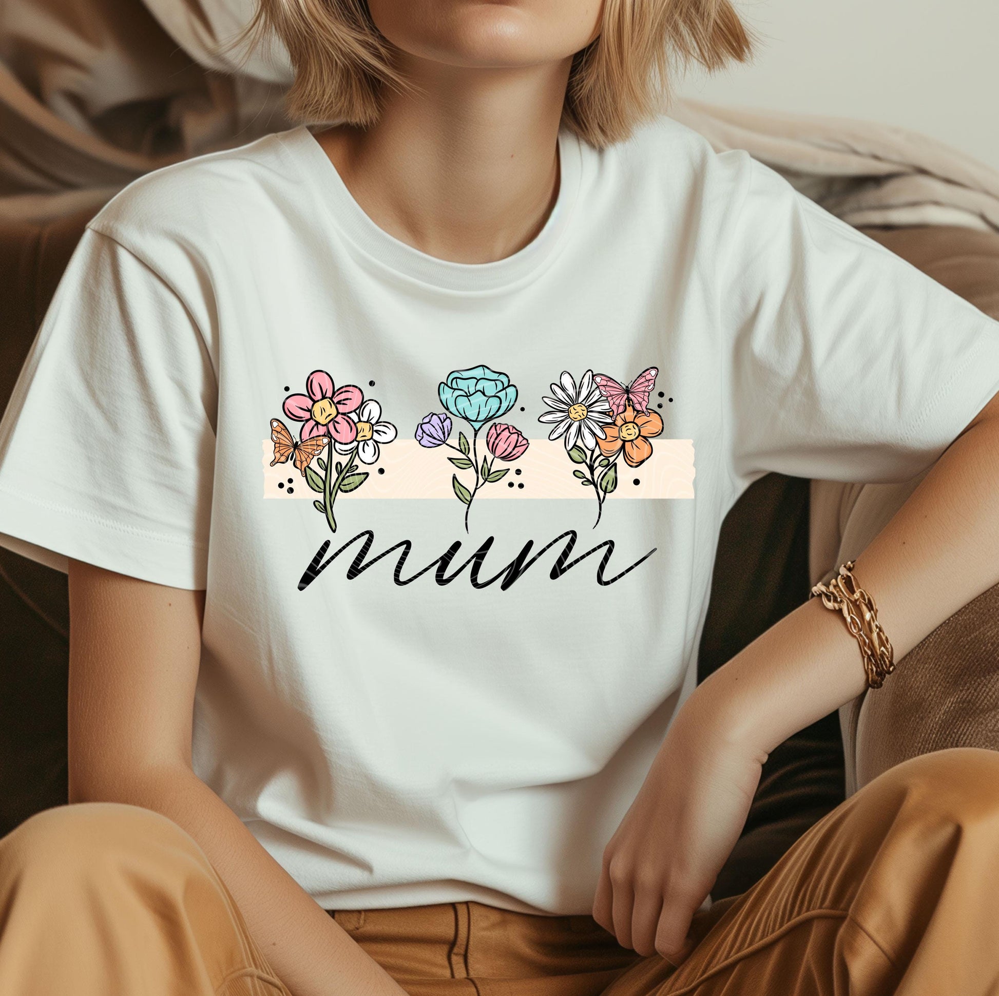 Floral Mum DTF Transfers Ready For Press, Mum Dtf Prints, Direct To Film, Heat Press Transfers, Mother&#39;s Day Transfers, Mom Dtf Print, Mum