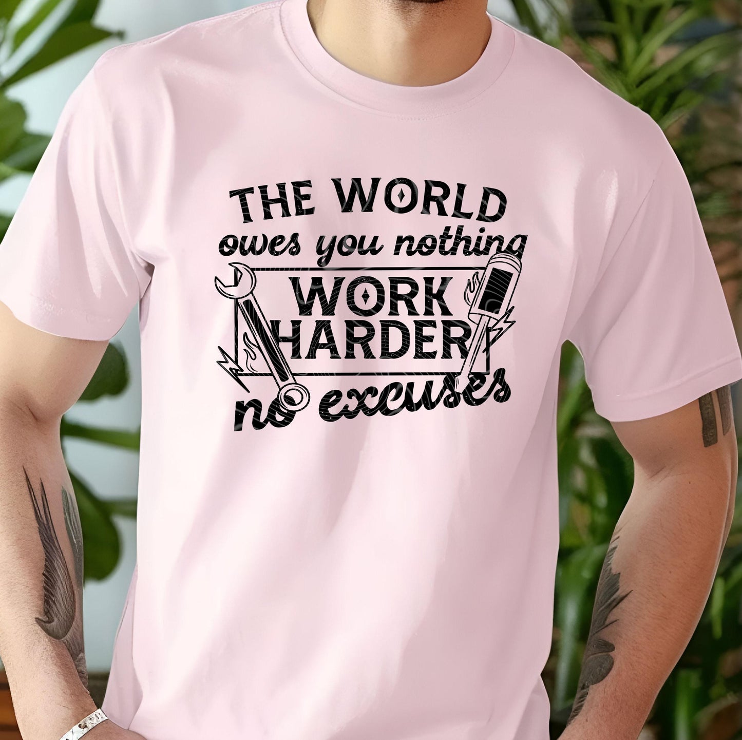 Work Harder No Excuses DTF Transfer Ready For Press, DTF Print, Heat Press Transfer, Direct To Film, Motivational DTF Transfers, Hot Peel