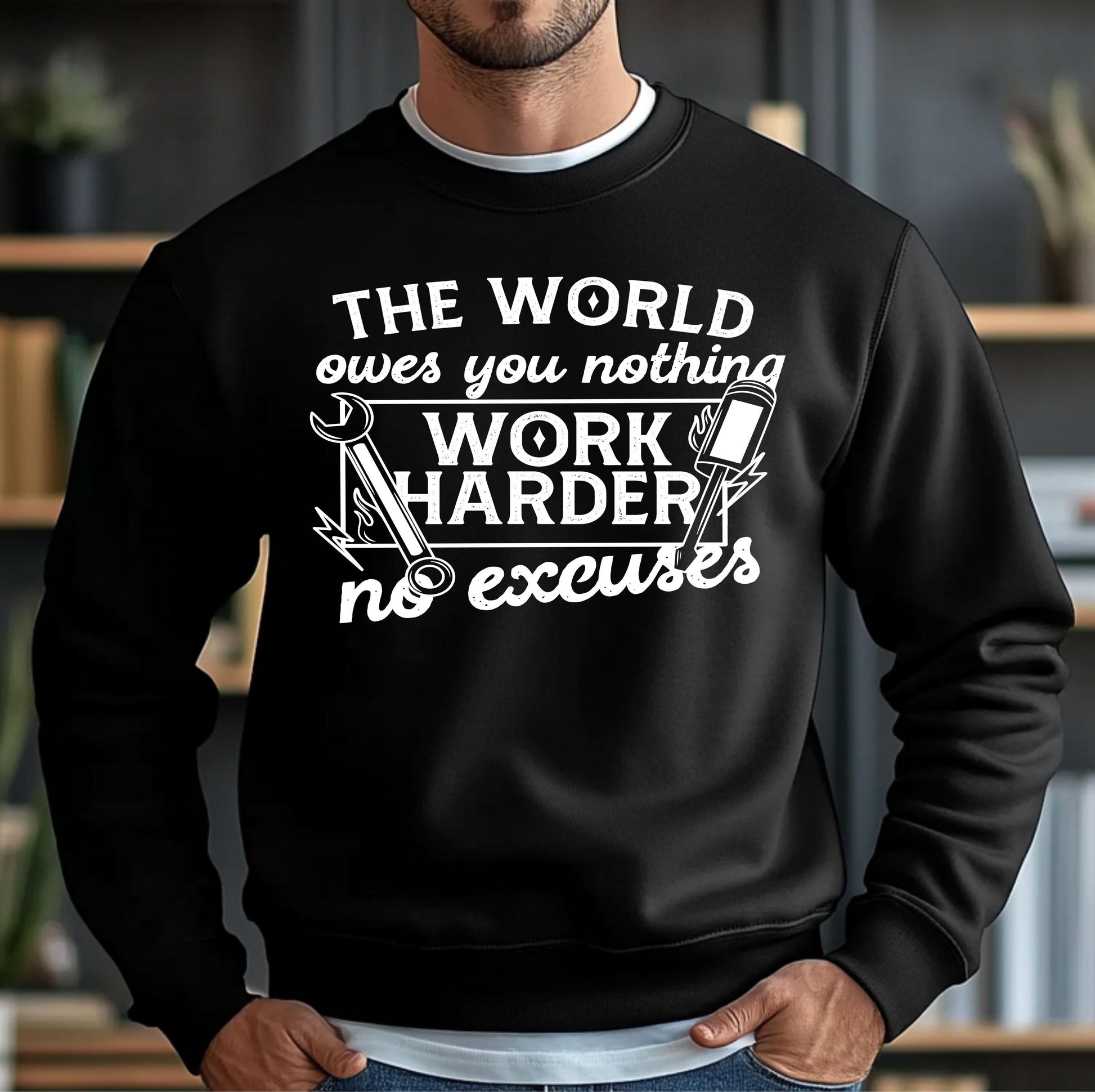 Work Harder No Excuses DTF Transfer Ready For Press, DTF Print, Heat Press Transfer, Direct To Film, Motivational DTF Transfers, Hot Peel