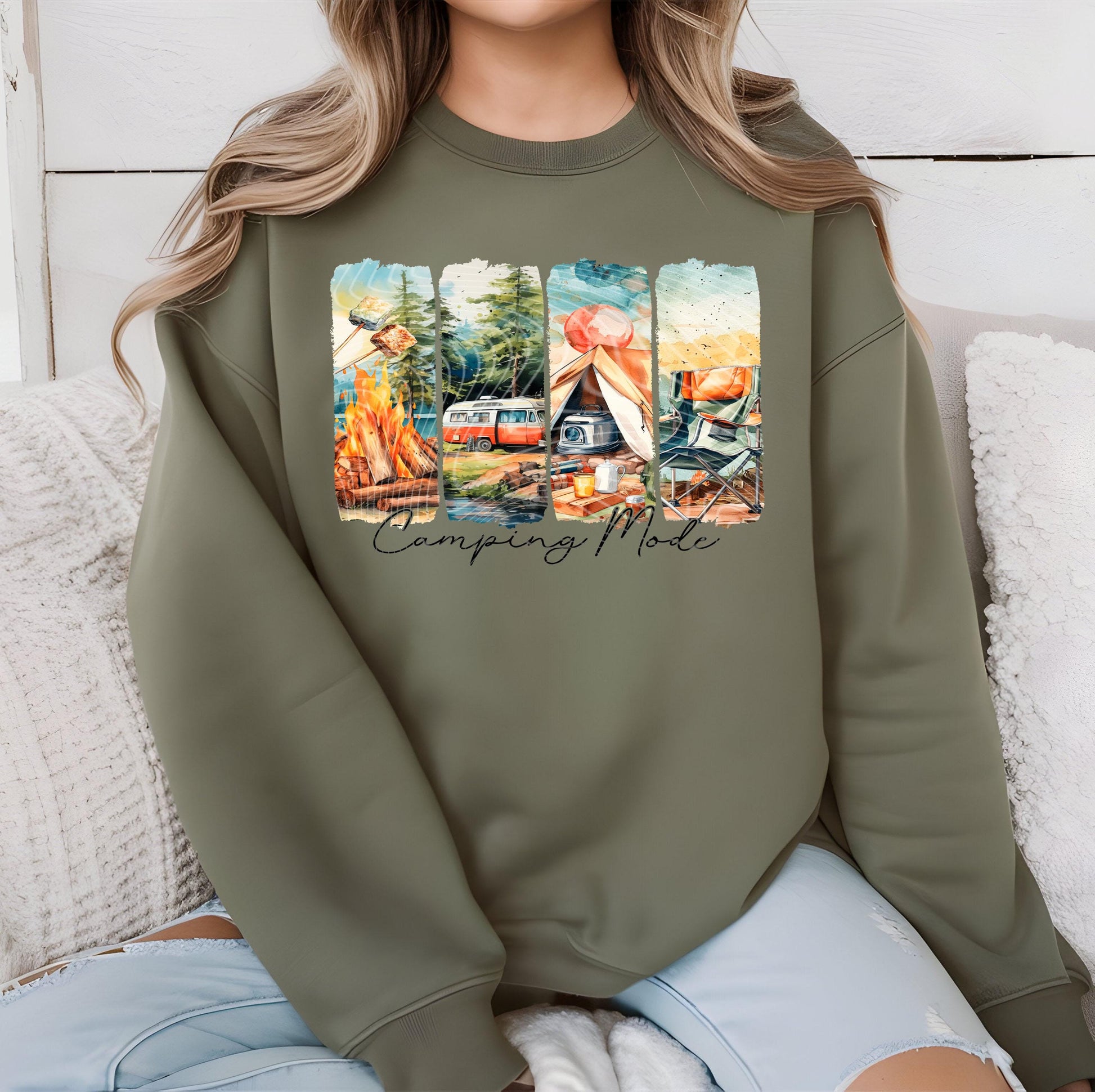 Camping Mode DTF Transfer Ready For Press, Camping Lover Dtf Print, Family Camping, Heat Press Transfer, Direct To Film, Camping Vibes DTF
