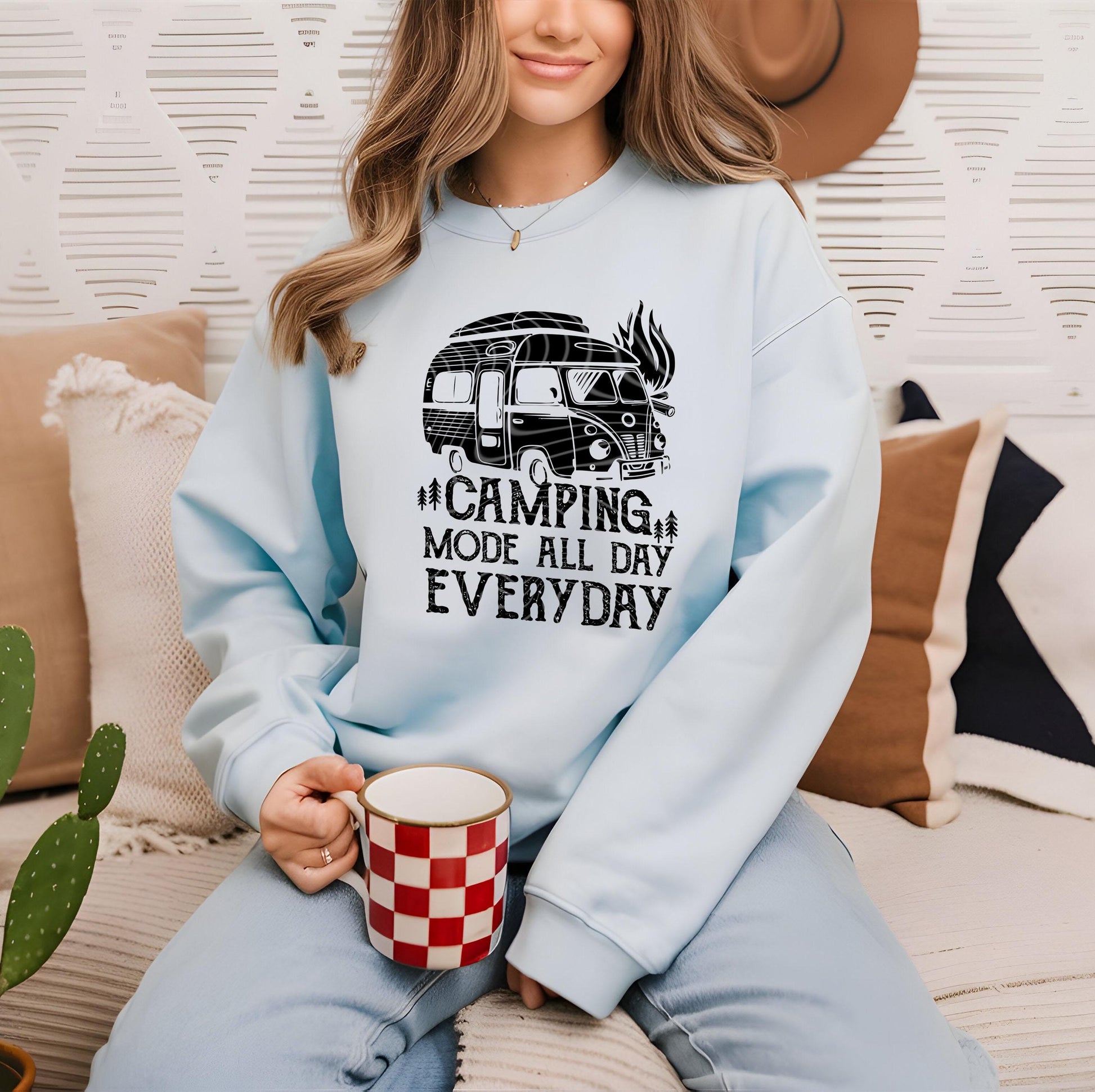 Camping Mode All Day Everyday DTF Transfer Ready For Press, Camping Lover Dtf Print, Camping DTF Prints, Heat Press Transfer, Direct To Film