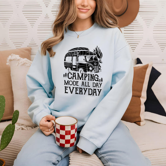 Camping Mode All Day Everyday DTF Transfer Ready For Press, Camping Lover Dtf Print, Camping DTF Prints, Heat Press Transfer, Direct To Film