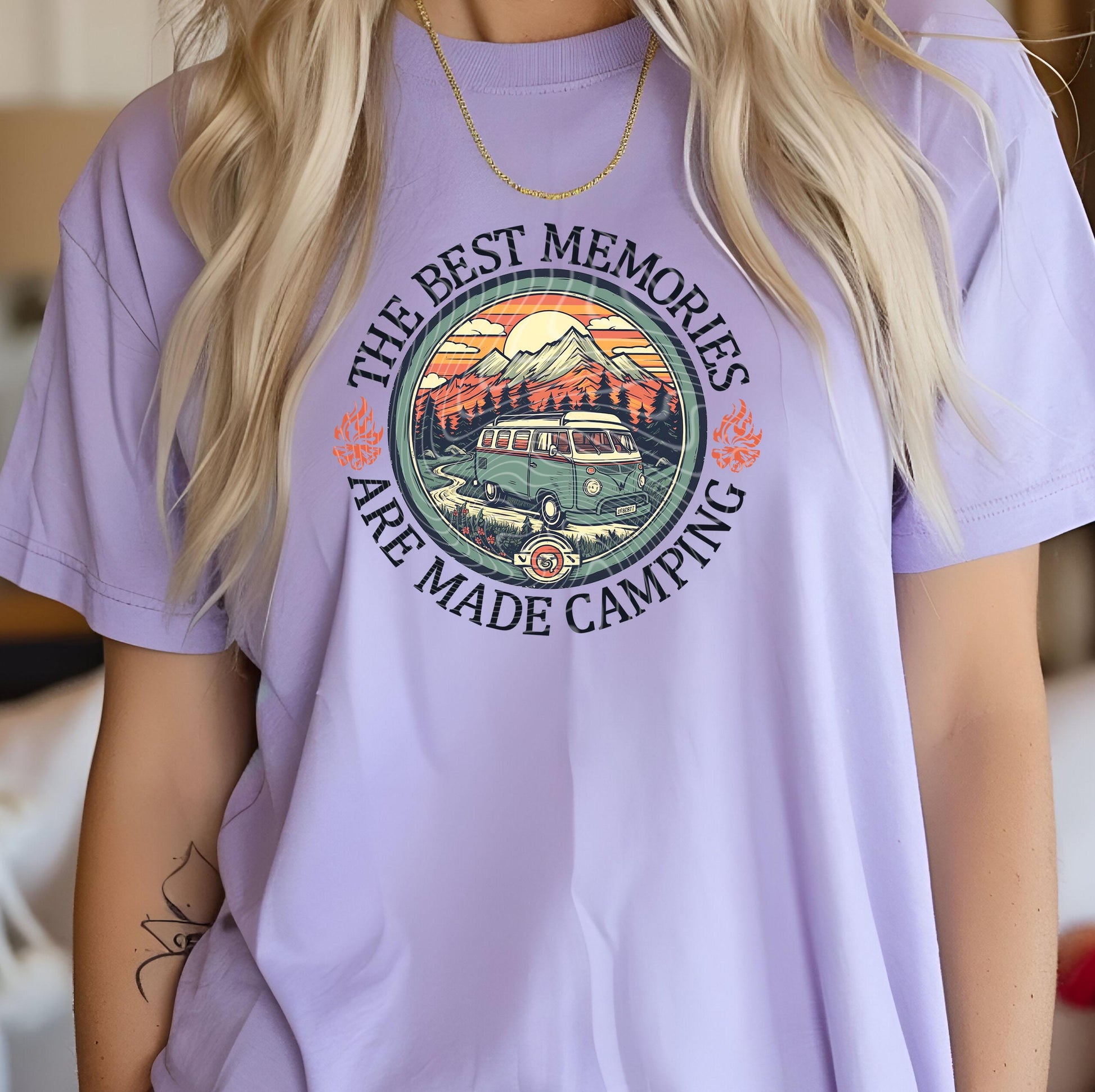 The Best Memories Are Made Camping DTF Transfer Ready For Press, Camping Dtf Print, Camping DTF Transfer, Heat Press Transfer,Direct To Film