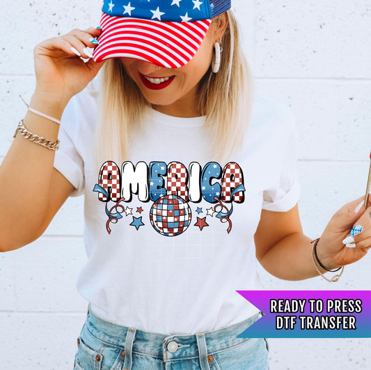 America DTF Transfer Ready For Press, Patriotic DTF Prints, Heat Press Transfer, Direct To Film, 4th of July DTF Print, Independence Day Dtf